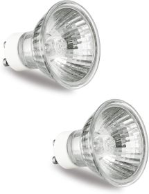 GU10 Halogen Bulb 120V 50W Halogen Light Bulbs for Candle Warmer Lamp, GU10+C, MR16 with Glass Cover, 2700K Warm White, Dimmable, Pack of 2
